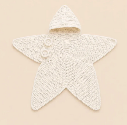 StarlitNest™   El Örgüsü Yıldız Bebek Kundak Kabanı