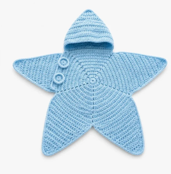 StarlitNest™   El Örgüsü Yıldız Bebek Kundak Kabanı