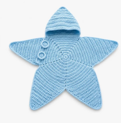 StarlitNest™   El Örgüsü Yıldız Bebek Kundak Kabanı