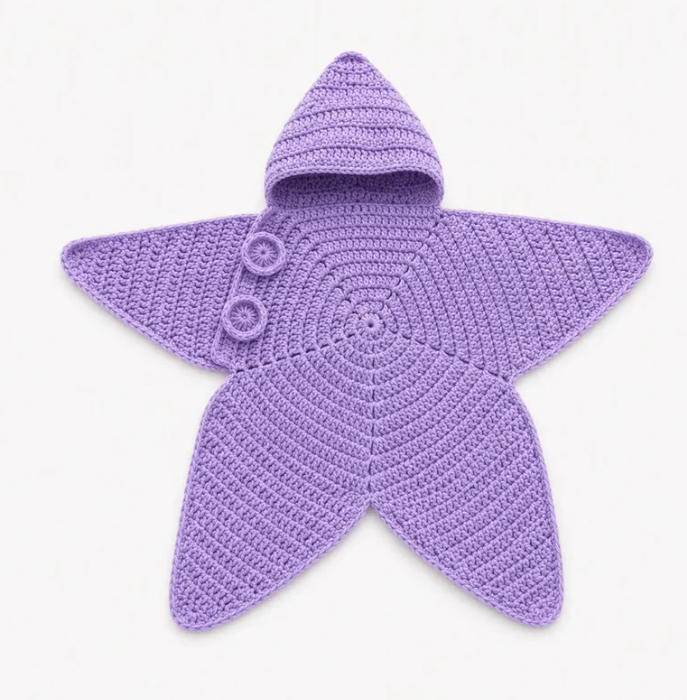 StarlitNest™   El Örgüsü Yıldız Bebek Kundak Kabanı