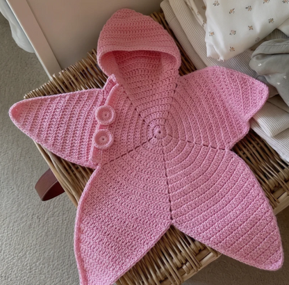 StarlitNest™   El Örgüsü Yıldız Bebek Kundak Kabanı