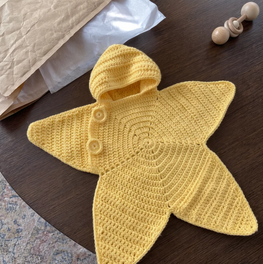 StarlitNest™   El Örgüsü Yıldız Bebek Kundak Kabanı